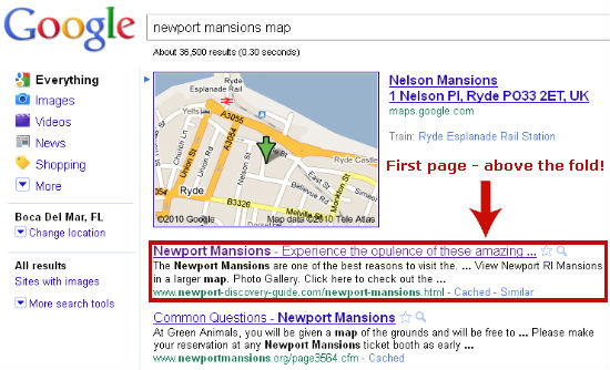 adv above fold newport mansions map