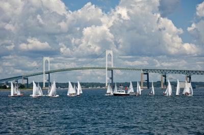 Sailors enjoying a beautiful day in Newport Harbor