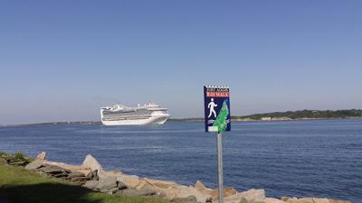 Cruise ship coming up Narragansett Bay