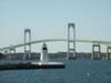 Goat Island Lighthouse and Newport Bridge